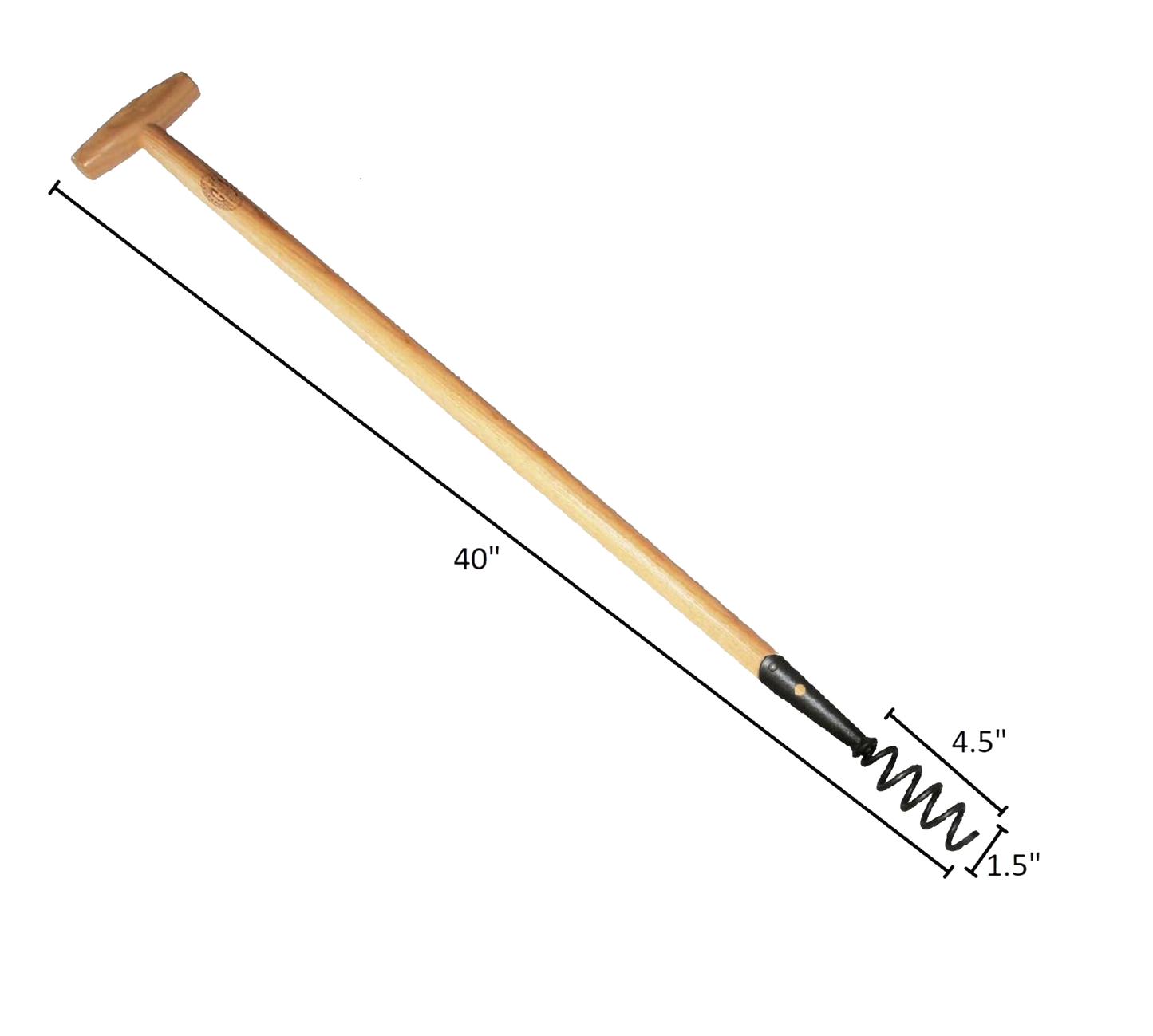 Handcrafted long-handled corkscrew weeder with a smooth wooden shaft and T-grip, designed for easy root removal while standing, featured in Farm, Garden & Tool, Digging and Cultivating, Best Sellers, Promo Eligible, and Sale collections.