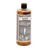 Clear amber bottle of handcrafted Lehman's unscented concentrated castile soap made in USA, plant-based formula with natural oils, ideal for Health & Wellness, Grooming, and Soaps collections.