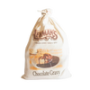 Fabric drawstring bag of handcrafted Lehman's chocolate gravy mix, featuring a southern-style dessert image, perfect for Kitchen & Food, Pantry, Snacks and Sweets, and Best Sellers collections.