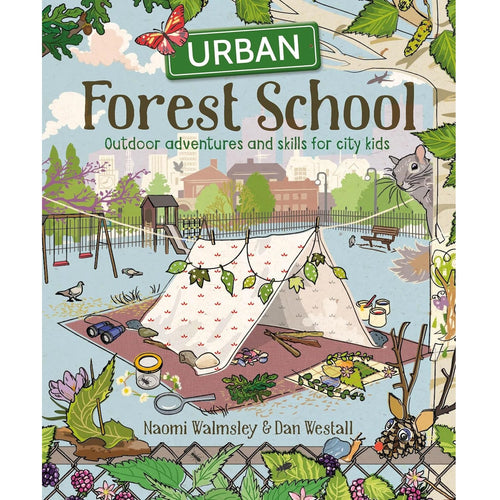 Illustrated cover of a handcrafted children's book about outdoor urban adventures, featuring a leafy park tent, playground, and wildlife, part of Toys, Books & Games and Home and Garden How-To Books collections.