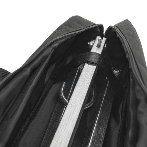 Black transport bag with padded interior and reinforced base holding folded metal and wood cooking tripod securely, designed for camping and outdoor use in Farm, Garden & Tool and Best Sellers collections.
