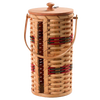 Handcrafted Amish-made woven basket paper towel holder with smooth wooden lid and handle, designed for neat and easy use, ideal for Home & Decor, Household Helpers, and USA Made collections.