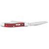 Handcrafted medium Stockman pocket knife with a textured old red bone handle and polished stainless steel blades, made in USA, suitable for Farm, Garden & Tool and Knives & Axes collections.
