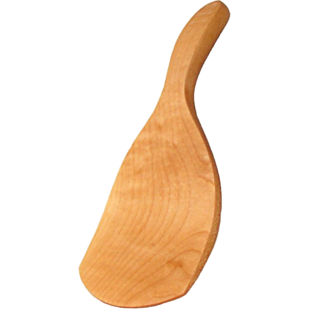 Handcrafted curved butter paddle made of American hard maple, designed for easy handling and removing buttermilk, ideal for Kitchen & Food, Specialty Equipment, and USA Made collections.