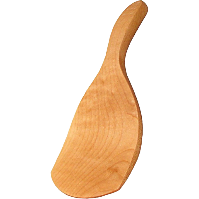 Handcrafted curved butter paddle made of American hard maple, designed for easy handling and removing buttermilk, ideal for Kitchen & Food, Specialty Equipment, and USA Made collections.
