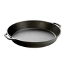 Large handcrafted black cast iron skillet with two loop handles, designed for cooking hearty meals, featured in Kitchen & Food, Cookware, Cast Iron, and USA Made collections.