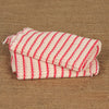 Set of thick, absorbent double layer dishcloths in red and cream stripes, handcrafted in the USA, perfect for Kitchen & Food and Kitchen Textiles collections.