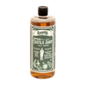 Clear amber bottle of handcrafted concentrated castile soap with peppermint scent, made in USA, ideal for Health & Wellness, Soaps and Grooming collections, Lehman's brand.