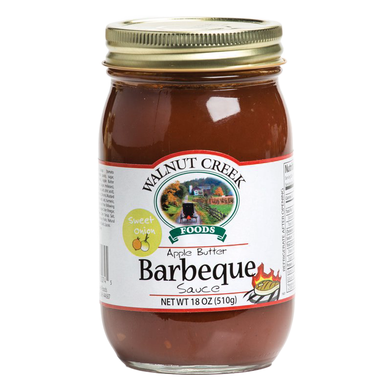 Handcrafted apple butter barbeque sauce in a glass jar with sweet onion flavor, made in USA, featured in Farm, Garden & Tool, Kitchen & Food, Apple Harvest Supplies, Food, Pantry, Best Sellers, and Promo Eligible collections.