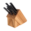 Rada Essential Oak Block Knife Set with Black Resin Handles