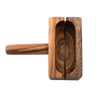 Handcrafted acacia hardwood bagel miter with wide base and knife slots for steady, safe slicing, perfect for Kitchen & Food, Food Prep, and Kitchen Accessories collections.