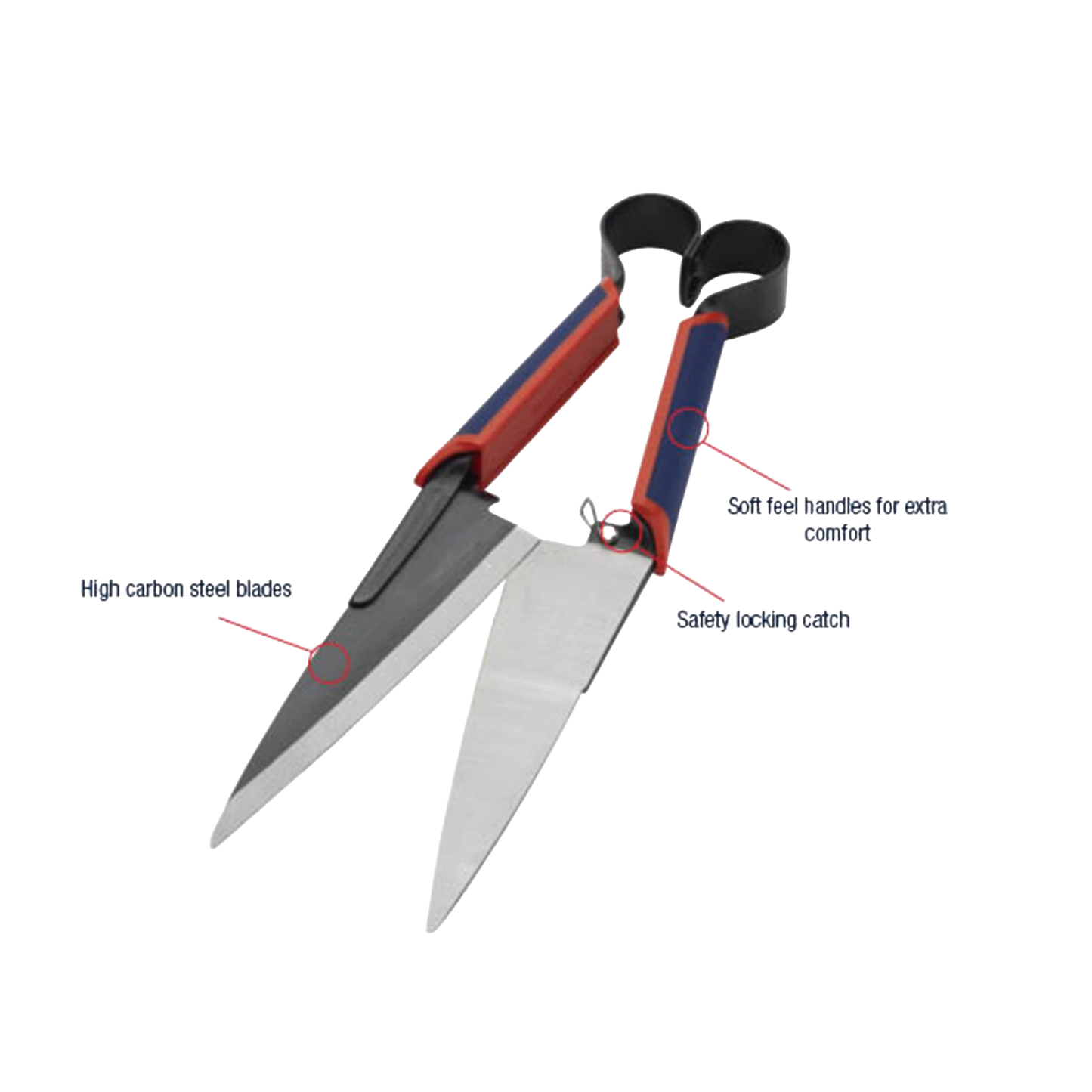 Topiary shears with lightweight soft-feel handles and high carbon steel blades, designed for precise trimming and training of shrubs and bushes; ideal for Farm, Garden & Tool and Lawncare collections.
