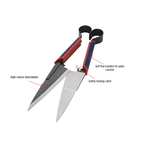Topiary shears with lightweight soft-feel handles and high carbon steel blades, designed for precise trimming and training of shrubs and bushes; ideal for Farm, Garden & Tool and Lawncare collections.
