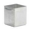 Durable one-piece aluminum square candle mold with smooth sides and no seams, designed for easy release, part of candles, candlemaking supplies, lamps & lighting, and USA made collections.