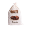 Natural cotton drawstring bag with vintage-style Lehman's logo and an image of rich chocolate brownies, embodying exclusive, handmade quality from the USA in Kitchen & Food collections.