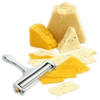 Handheld adjustable cheese slicer made of heavy-duty zinc alloy with extra cutting wire, shown slicing various cheeses; ideal for Kitchen & Food, Food Prep, and Kitchen Gadgets collections.