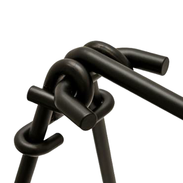 Black coated steel outdoor cooking fire bridge with stable four-leg design and interconnected sturdy rods, featured in Farm, Garden & Tool, Stoves, Camping, and Grilling collections.