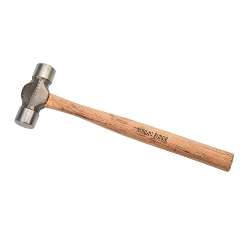 Forged steel rounding hammer with a polished dual-headed metal head and a smooth wooden handle, handcrafted for farm tools, hand tools and hardware, and best sellers collections.