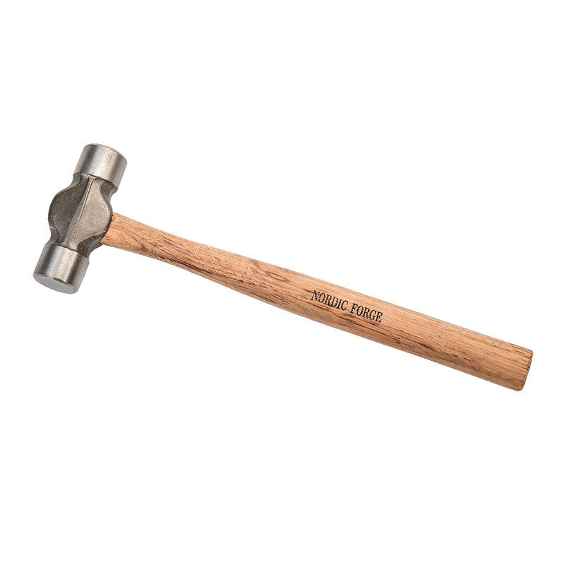 Forged steel rounding hammer with a polished dual-headed metal head and a smooth wooden handle, handcrafted for farm tools, hand tools and hardware, and best sellers collections.