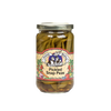Glass jar of handcrafted pickled snap peas with colorful vintage-style label, made in USA, featured in Kitchen & Food, Pantry, and USA Made collections.