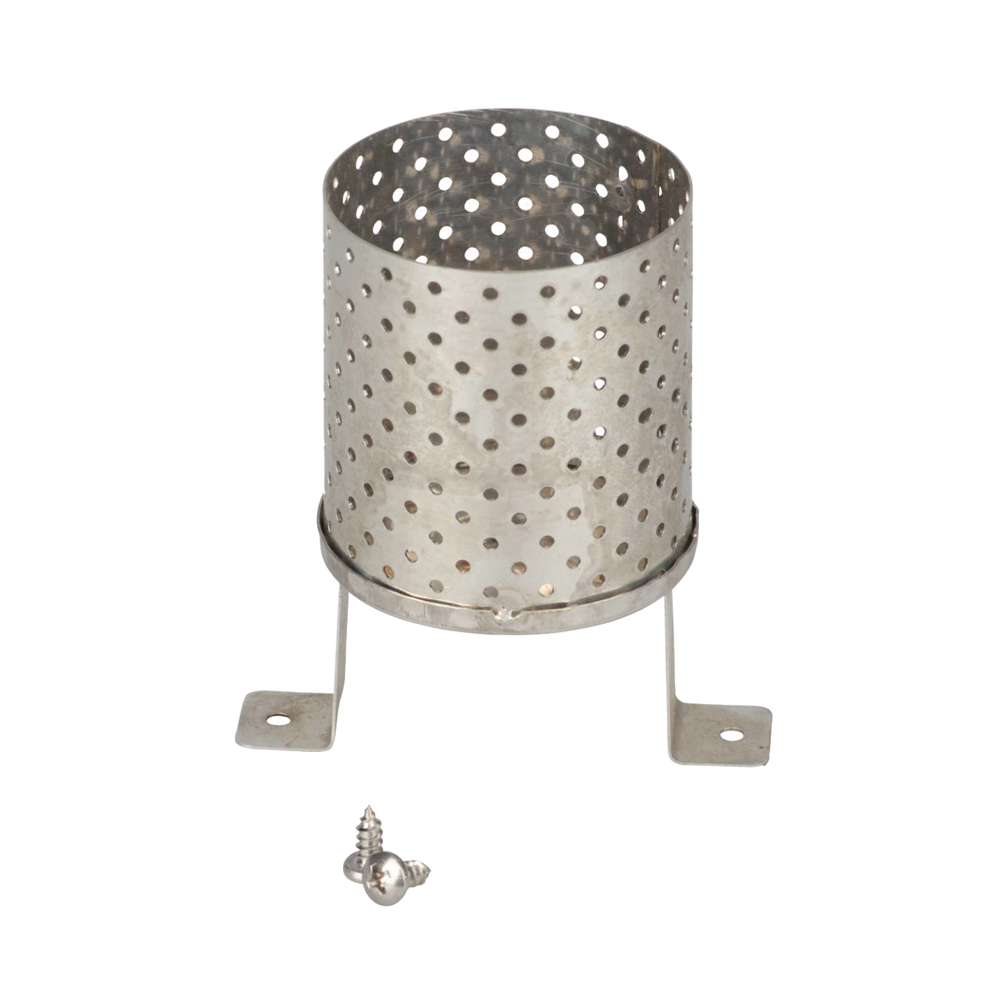 Stainless steel perforated radiator designed for use with lamps, featuring mounting brackets and screws, ideal for Lamps & Lighting, Parts and Accessories, and Best Sellers collections.