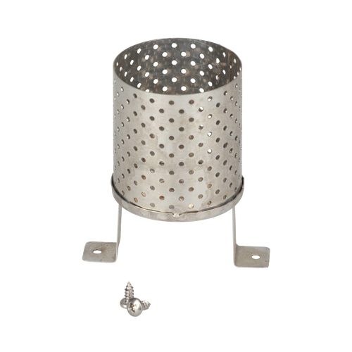 Stainless steel perforated radiator designed for use with lamps, featuring mounting brackets and screws, ideal for Lamps & Lighting, Parts and Accessories, and Best Sellers collections.