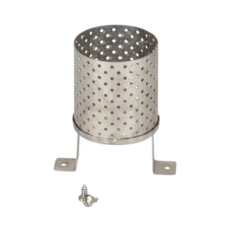 Stainless steel perforated radiator designed for use with lamps, featuring mounting brackets and screws, ideal for Lamps & Lighting, Parts and Accessories, and Best Sellers collections.