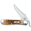 Handcrafted pocket knife with a stainless steel blade and amber bone handle featuring unique jigging, designed for Farm, Garden & Tool, Knives & Axes, and USA Made collections.