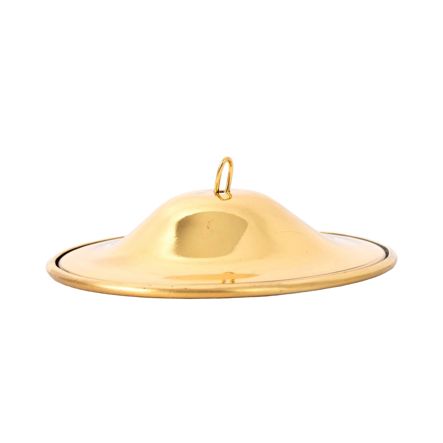 Solid brass hanging smoke bell with smooth, polished finish and top loop for suspension, designed as a replacement part for lamps in Lamps & Lighting, Parts and Accessories, Shade Rings and Holders, Best Sellers, and Promo Eligible collections.