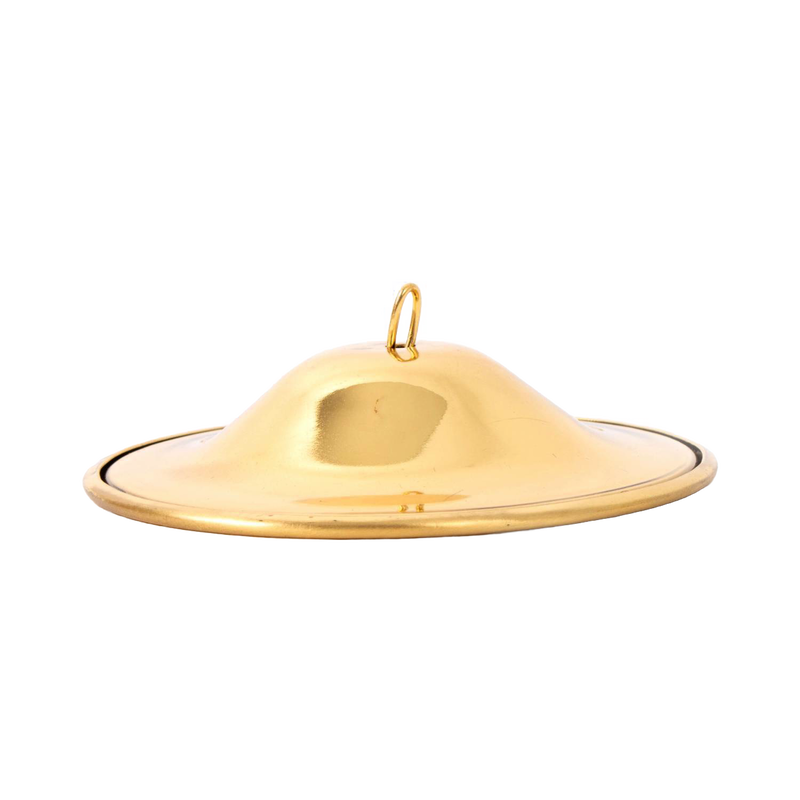 Solid brass hanging smoke bell with smooth, polished finish and top loop for suspension, designed as a replacement part for lamps in Lamps & Lighting, Parts and Accessories, Shade Rings and Holders, Best Sellers, and Promo Eligible collections.