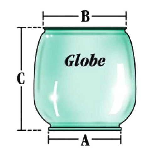Handcrafted red replacement globe for oil lanterns with base diameter 2-3/4", top diameter 3-1/4", and height 4", ideal for Lamps & Lighting, Camping, and Emergency Supplies collections.