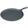 Handcrafted cast iron round griddle with a flat bottom for excellent heat conduction, made in USA, ideal for Kitchen & Food, Cookware, Cast Iron, USA Made, and Best Sellers collections.