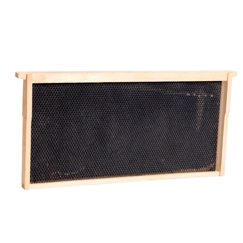 Handcrafted Amish made deep wood bee frame featuring a sturdy heavy waxed plastic foundation, compatible with 5, 8, and 10-frame hives, part of USA Made Farm, Garden & Tool collections.