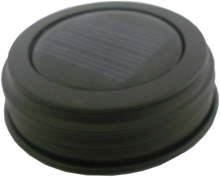 Rustic brown solar-powered jar lid with integrated solar panel for eco-friendly garden and patio lighting, ideal for Home & Decor and Best Sellers collections.