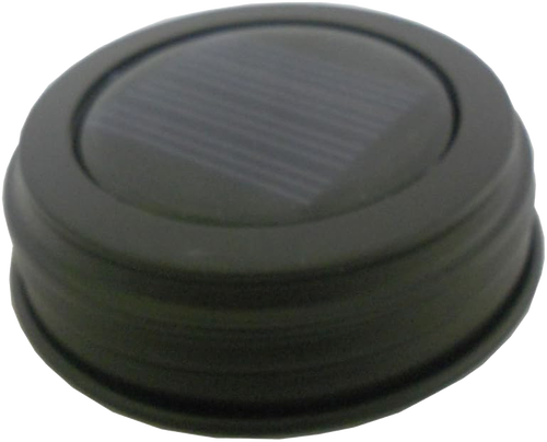 Rustic brown solar-powered jar lid with integrated solar panel for eco-friendly garden and patio lighting, ideal for Home & Decor and Best Sellers collections.