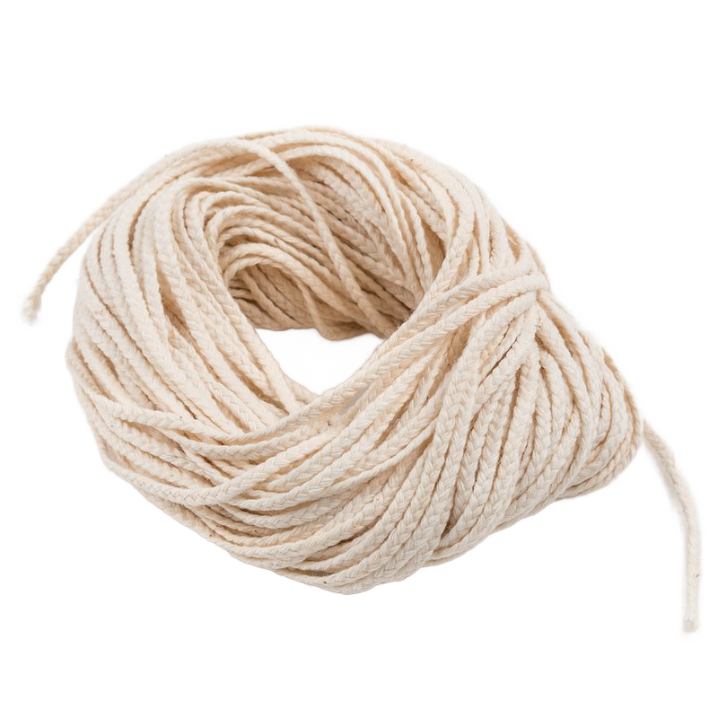 Coiled natural flat-braid wick designed for candle making, suitable for pillar or taper candles, featured in Candles and Candlemaking, Lamps & Lighting, and Candlemaking Supplies collections.