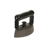 Handcrafted cast iron sad iron with smooth black wooden handle, made in USA, ideal for traditional ironing in Home & Decor, Laundry Supplies, and Irons collections.