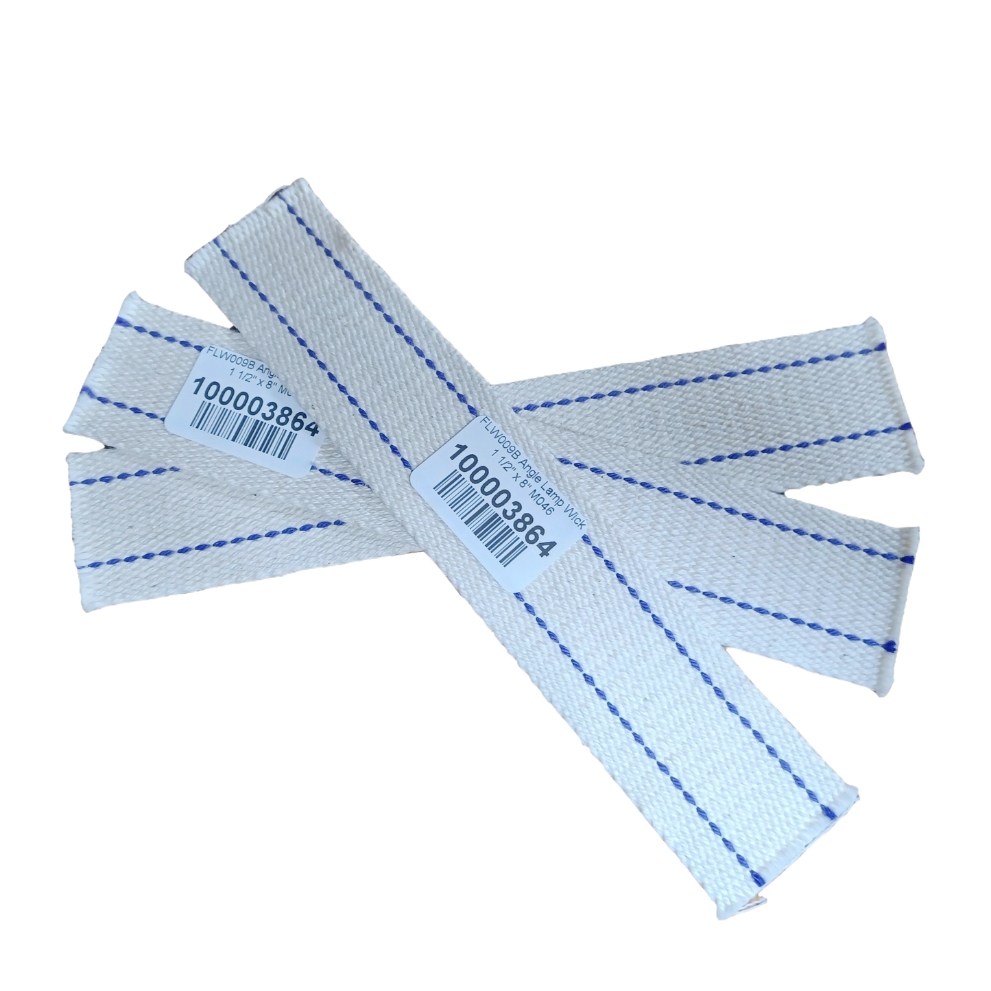 Handcrafted flat cotton wicks with blue stitching for reliable fuel absorption in oil lamps, suitable for Farm, Garden & Tool, Lamps & Lighting, Emergency Supplies, and Parts and Accessories collections.