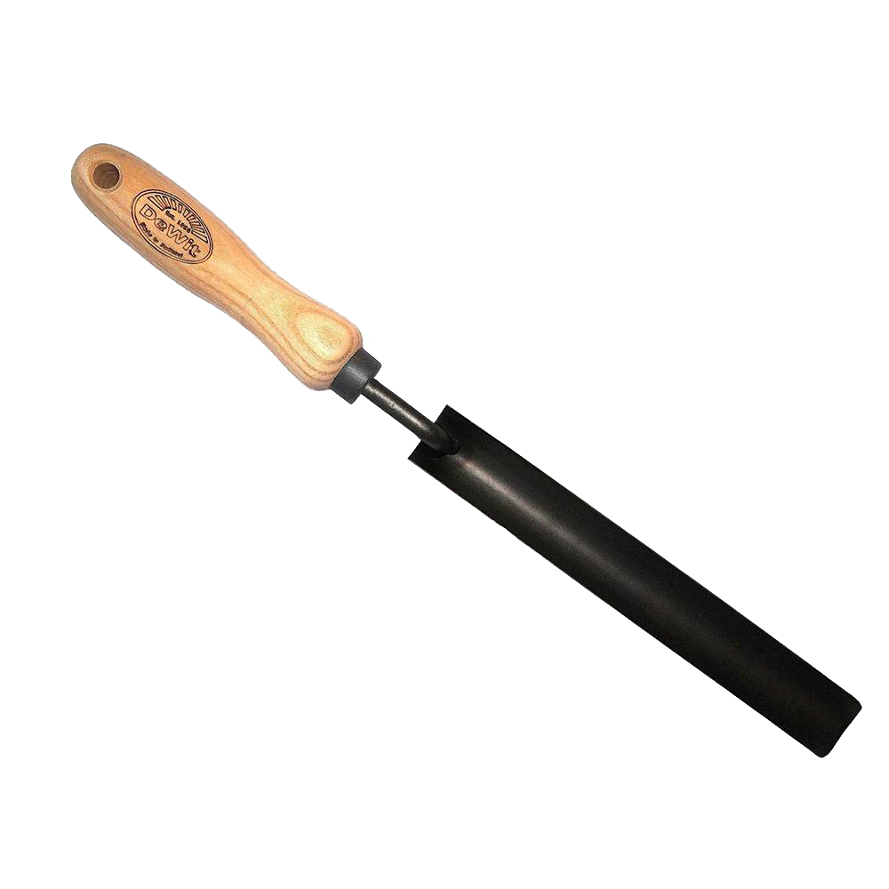 Handcrafted DeWit Dutch Transplanter with an ash wood handle and extra-long narrow blade, designed for digging out deep roots in Farm, Garden & Tool and Digging and Cultivating collections.
