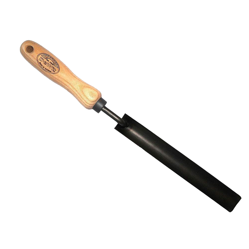 Handcrafted DeWit Dutch Transplanter with an ash wood handle and extra-long narrow blade, designed for digging out deep roots in Farm, Garden & Tool and Digging and Cultivating collections.