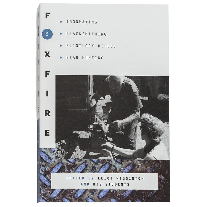 Unique handcrafted book titled "Foxfire 5," featuring Appalachian heritage topics like ironmaking, blacksmithing, and bear hunting, ideal for Heritage and Lifestyle Books, Toys, Books & Games collections.