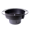 Sturdy black metal fire pit bowl with outer ring guard and ventilation slots, handcrafted and Amish made, ideal for Farm, Garden & Tool and Camping collections.