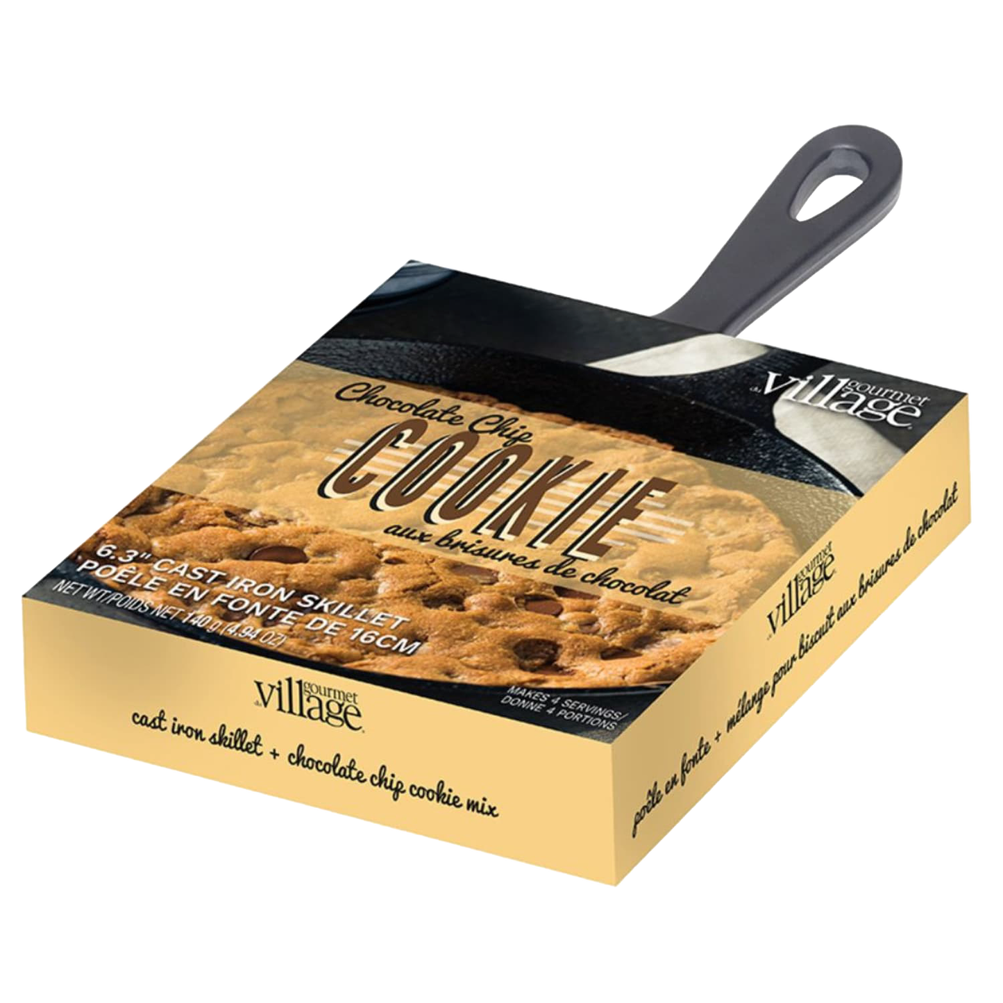 Unique handcrafted chocolate chip cookie mix packaged with a 6.3-inch cast iron skillet, perfect for Kitchen & Food, Dry Goods and Mixes, Best Sellers, and Promo Eligible collections.