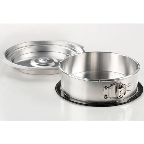 Handcrafted aluminum springform pan with a leak-proof silicone ring and removable water basin, featured in Kitchen & Food, Cookware, Baking Supplies, and Best Sellers collections.