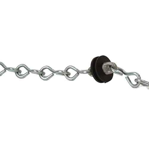 Pre-galvanized steel water pump chain with open 2-inch links and black spacer, handcrafted for durability in Appliances, Water Pumps, and Pump Parts and Tools collections.