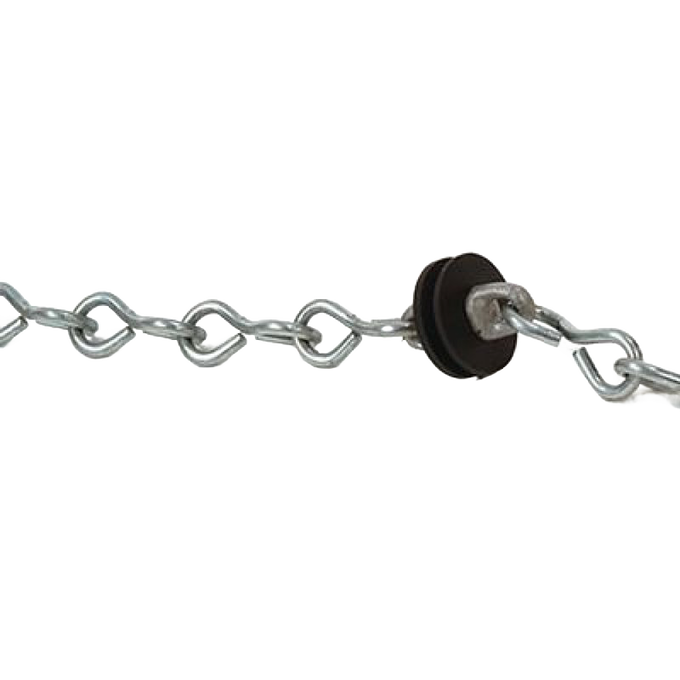 Pre-galvanized steel water pump chain with open 2-inch links and black spacer, handcrafted for durability in Appliances, Water Pumps, and Pump Parts and Tools collections.