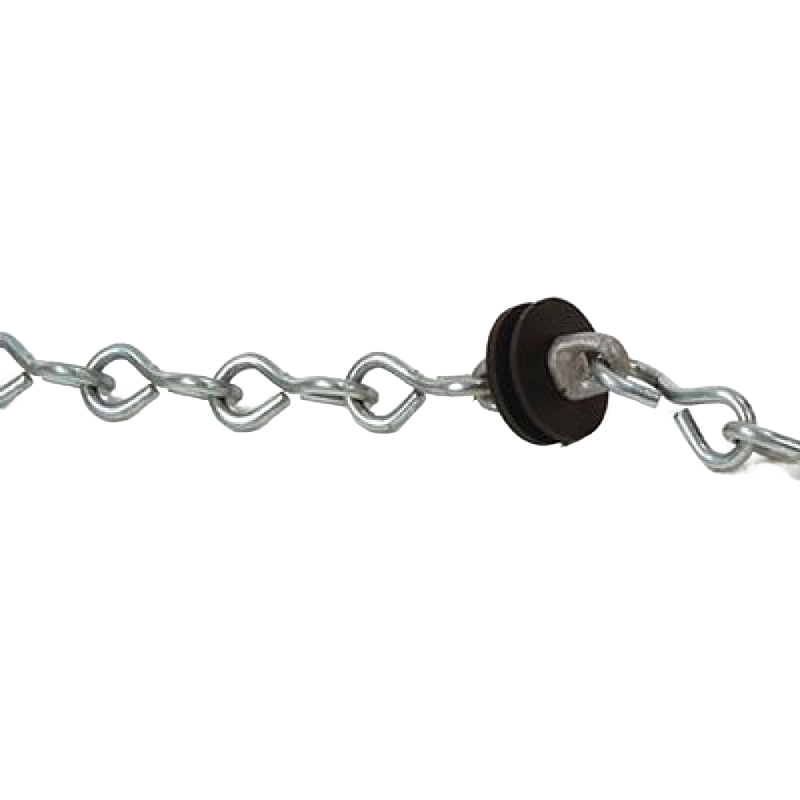 Pre-galvanized steel water pump chain with open 2-inch links and black spacer, handcrafted for durability in Appliances, Water Pumps, and Pump Parts and Tools collections.