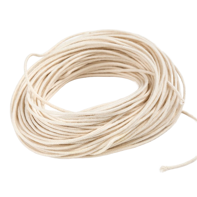 Coiled medium paper core wick with natural cotton fibers, designed for container candles 2 to 4 inches wide, featured in Lamps & Lighting, Candles and Candlemaking, and Best Sellers collections.