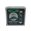 Square box of lime-scented shaving soap featuring branding with avocado oil and vitamin E, part of Health & Wellness, Grooming and Personal Hygiene, Soaps and Soapmaking, USA Made, Best Sellers, and Promo Eligible collections.