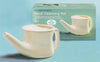 Cream-colored nasal cleansing pot with a smooth finish, displayed with its packaging, ideal for natural health remedies in Health & Wellness and Best Sellers collections.